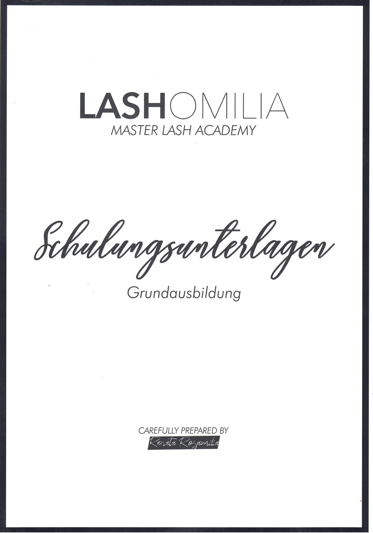 Schulungsunterlagen Grundausbildung Wimpernverlängerung