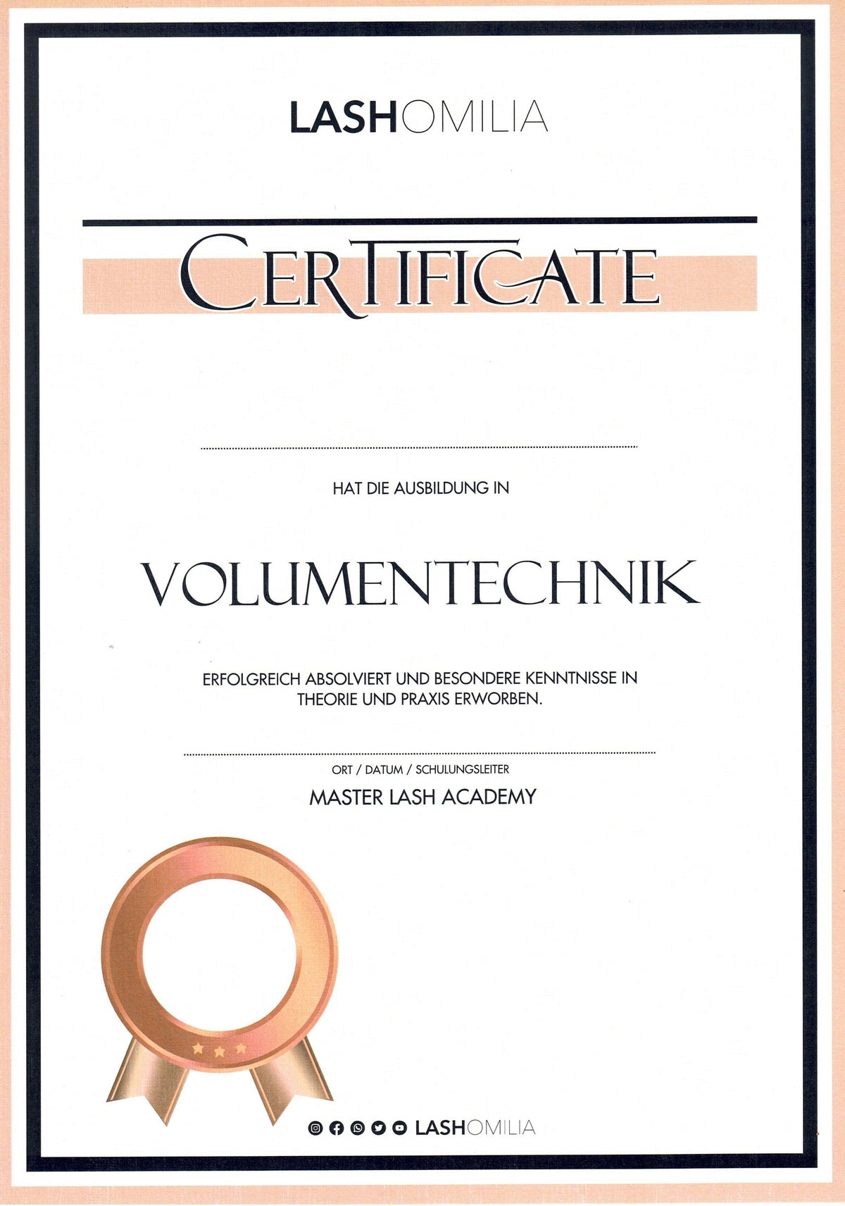 Certificate Volumentechnik