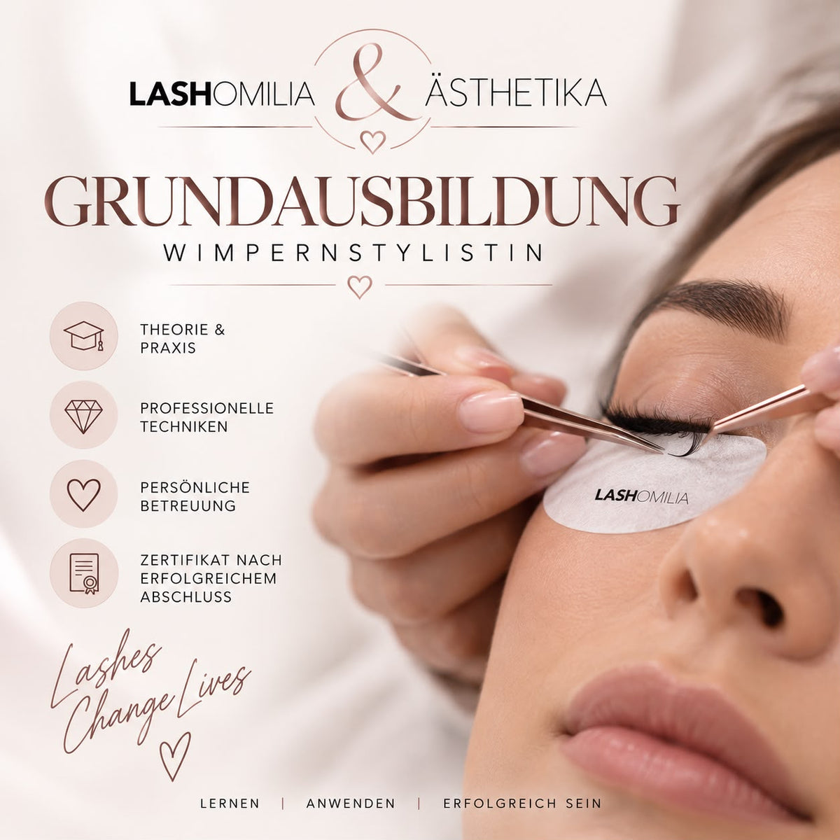 Grundausbildung Einzelwimpernverlängerung 2 Tage
